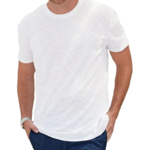 White Poly Cotton Half Sleeve T-Shirt